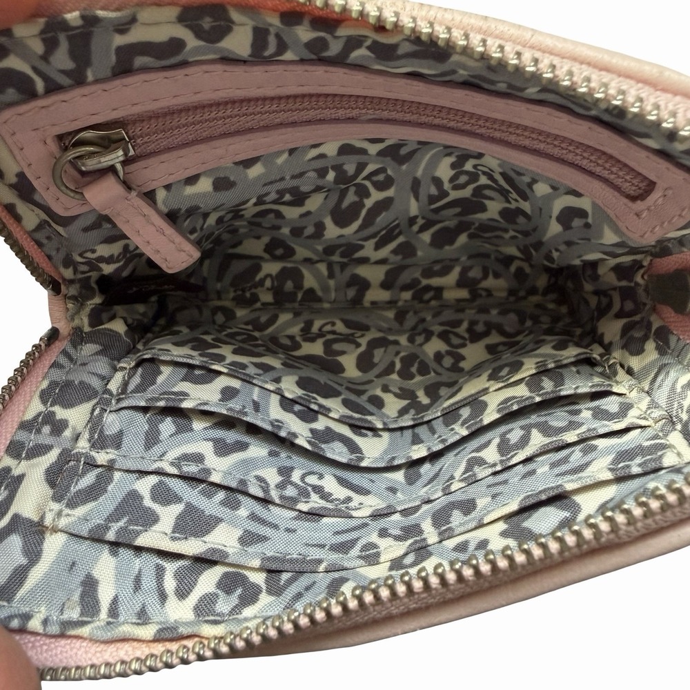RARE Vintage Coach Poppy Leather Wristlet Pale Pink Doodle Card Wallet Y2k 2000s - Picture 8 of 11